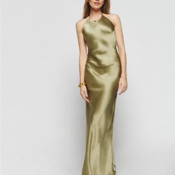 avon silk dress reformation Buy Reformation Yellow Avon Mini Dress in Satin for Women Online